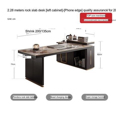 QUANMU Elowen Elegant Minimalist Rockboard Desk Table from QUANMU