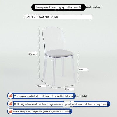 NIYE Isolde Modern Transparent Ghost Chair from NIYE