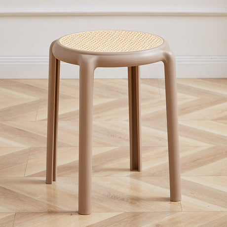 NIYE Cambria Thickened Round Stool - Stackable Rattan Design from NIYE