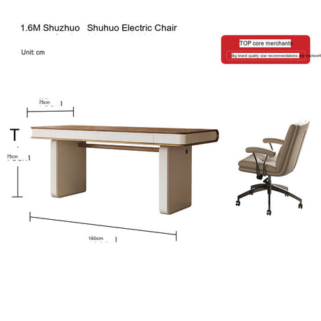 QUANMU Lorenzo Elegant Walnut Workstation from QUANMU