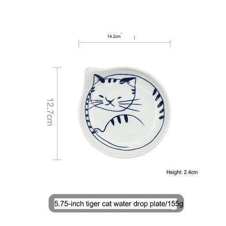 TIANRUN Haruki Artistic Hand-Painted Cat Ceramic Dish from TIANRUN