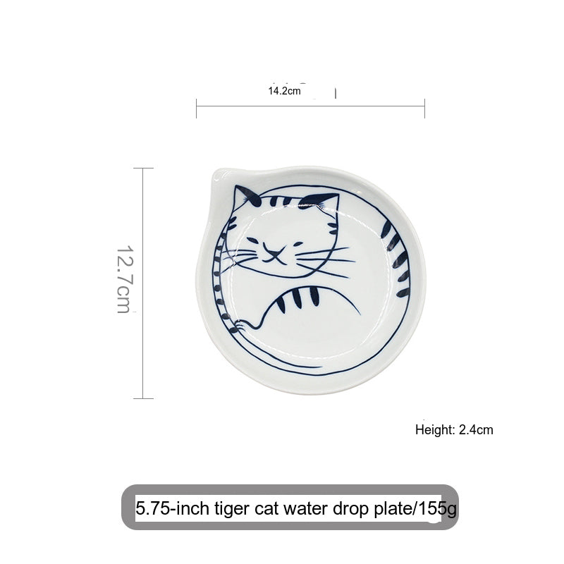 TIANRUN Haruki Artistic Hand-Painted Cat Ceramic Dish from TIANRUN