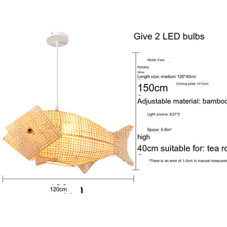BOJI Lysandra Artistic Bamboo Grilled Fish Chandelier from BOJI