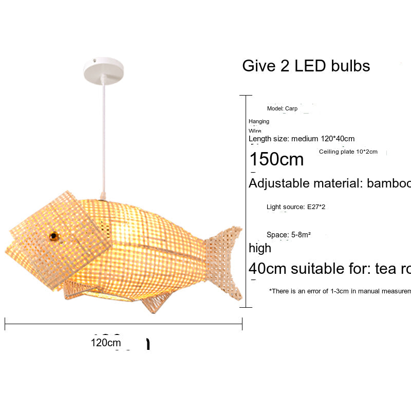 BOJI Lysandra Artistic Bamboo Grilled Fish Chandelier from BOJI