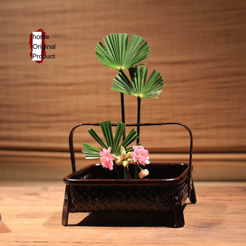 PAULOWNIA Haruki Elegant Handmade Bamboo Flower Basket from PAULOWNIA