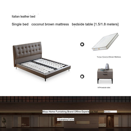MOYU Amaryllis Creamy Stylish Retro Luxury Leather Bed from MOYU