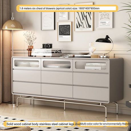 LINYUE Atlas Bauhaus Solid Wood Multi-Drawer Side Cabinet from LINYUE