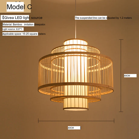 BOJI Amaterasu Elegant Bamboo Balcony Lamp from BOJI