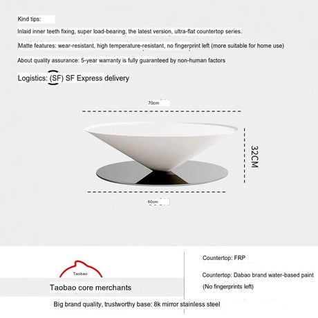 THOUGHTS Azura Elegant Minimalist Fiberglass Coffee Table from THOUGHTS