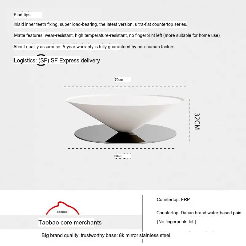 THOUGHTS Azura Elegant Minimalist Fiberglass Coffee Table from THOUGHTS