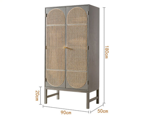 RATTAN CRAFTSMAN Vintage Double Wardrobe from RATTAN CRAFTSMAN