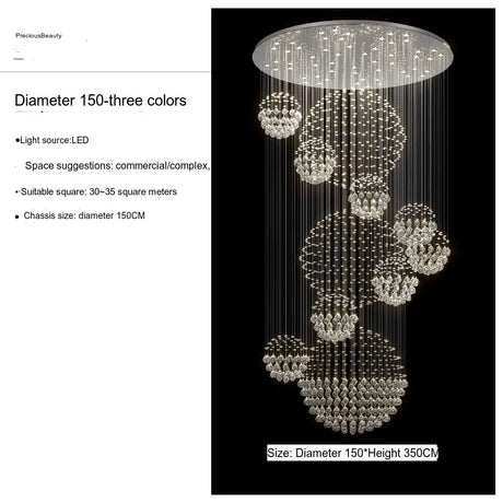 YDZM Minato Elegant Crystal Ceiling Lamp from YDZM