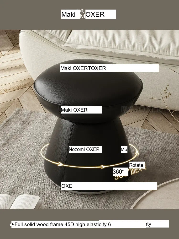 MOXER Elowen Premium Swivel Solid Wood Makeup Stool from MOXER
