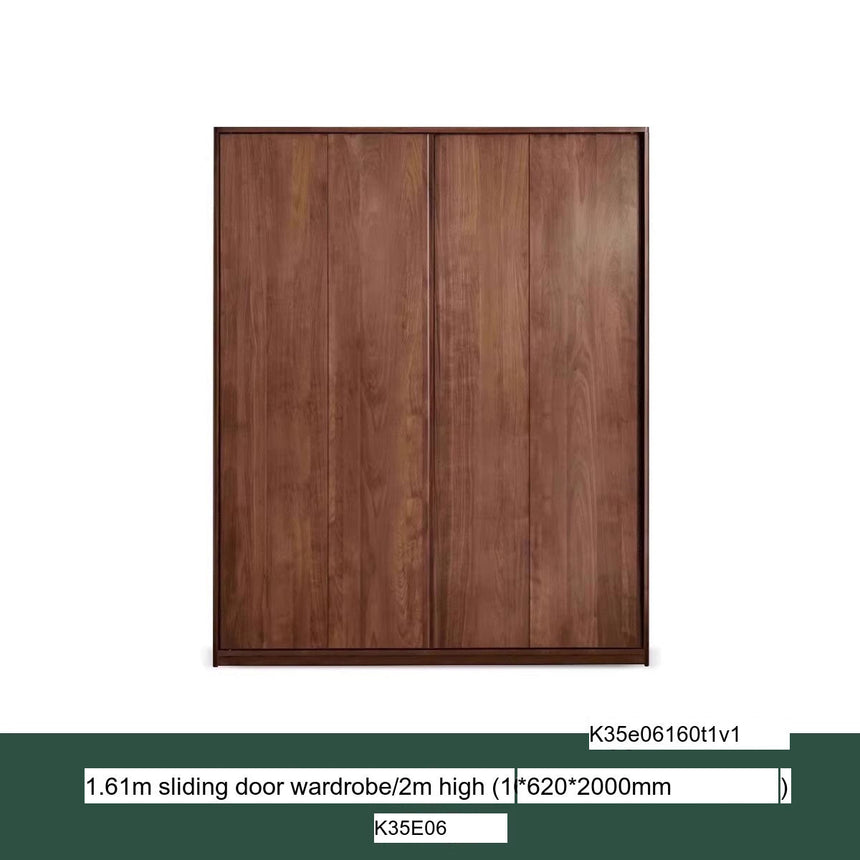 GENJI Sapporo Rustic Black Walnut Sliding Door Wardrobe from GENJI