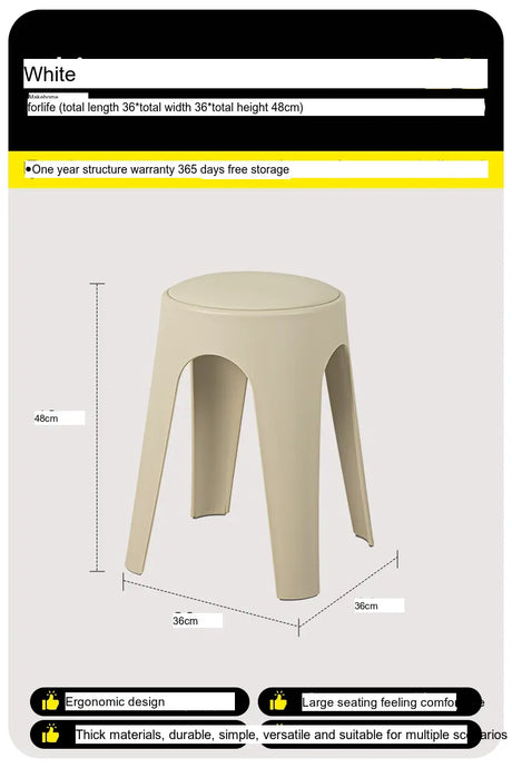 ABOUT WHITE Esmira Nordic Thickened Plastic Small Stool from ABOUT WHITE