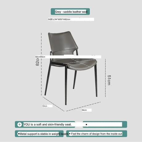 ABOUT WHITE Elowen Elegant Saddle Leather Dining Chair from ABOUT WHITE