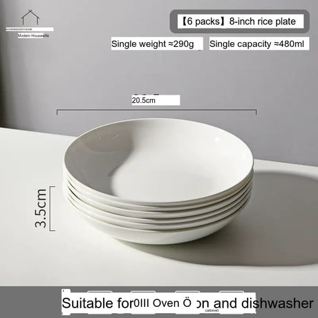 MH Isabela Elegant Pure White Ceramic Dish Set from MH