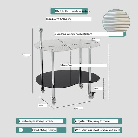 ABOUT WHITE Jiaxing Versatile Movable Storage Side Table. from ABOUT WHITE