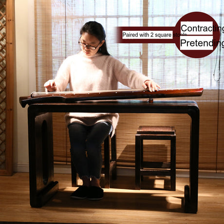 PAULOWNIA Akiro Zen Minimalist Piano Table & Stools Set from PAULOWNIA