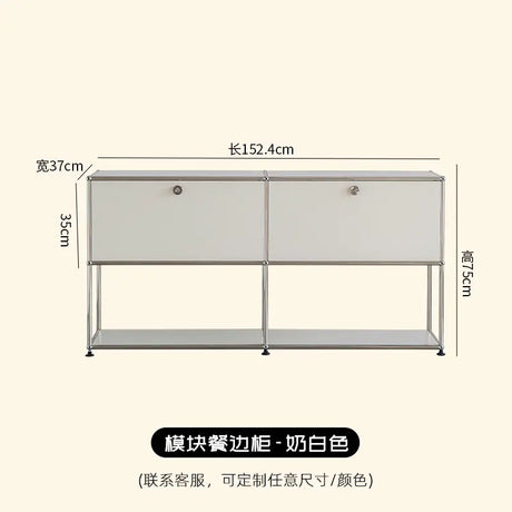 LAIMO Beatrice Retro Modular Stainless Steel Living Room Cabinet from LAIMO