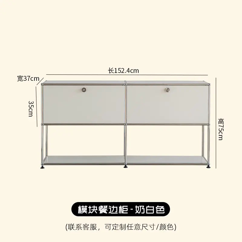 LAIMO Beatrice Retro Modular Stainless Steel Living Room Cabinet from LAIMO