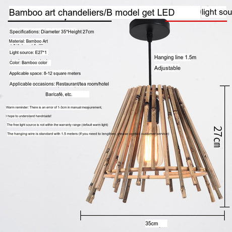 BOJI Haruki Elegant Bamboo 3-Head Chandelier from BOJI