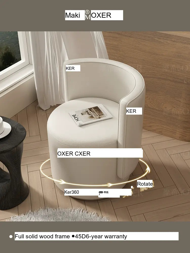 MOXER Sienna High-Grade Leather Solid Wood Makeup Stool from MOXER