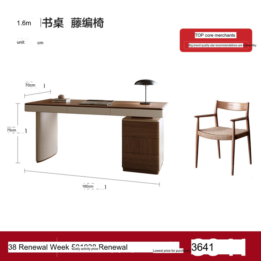 QUANMU Lorenzo Luxury Walnut Modern Workbench Desk from QUANMU