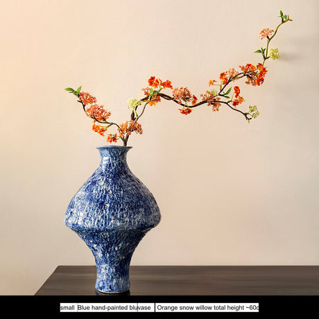LIVETAI Isadora Bohemian Hand-Painted Blue & White Porcelain Vase from LIVETAI