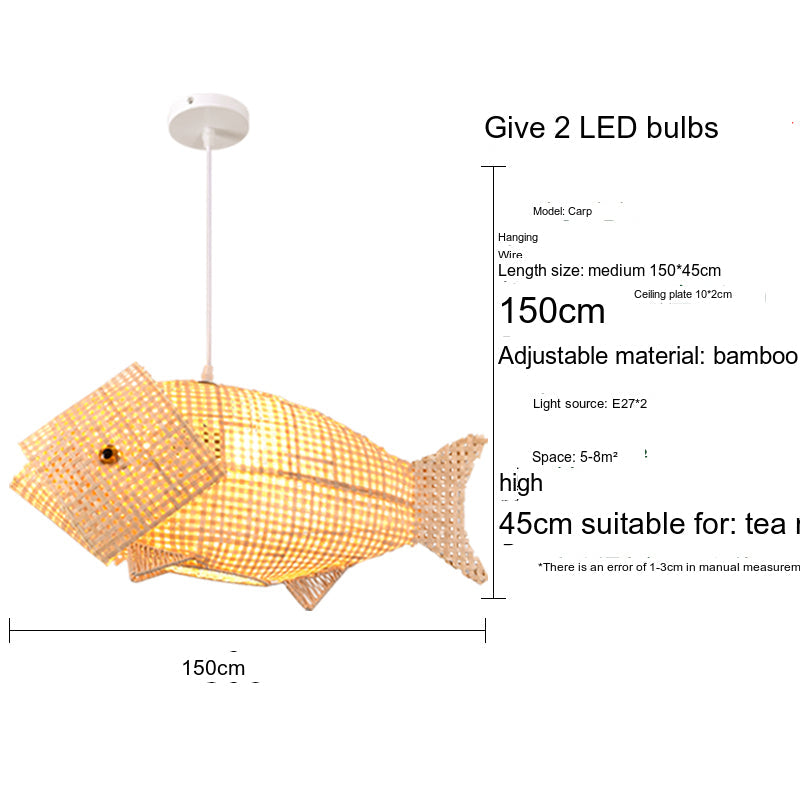 BOJI Lysandra Artistic Bamboo Grilled Fish Chandelier from BOJI