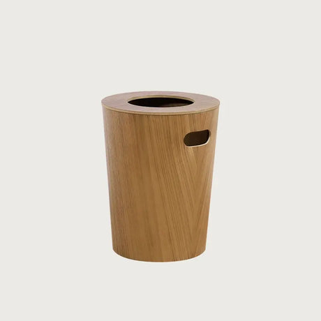 FIRST CLASS CARPENTER Yoshiko Elegant Wooden Lid Trash Can from FIRST CLASS CARPENTER