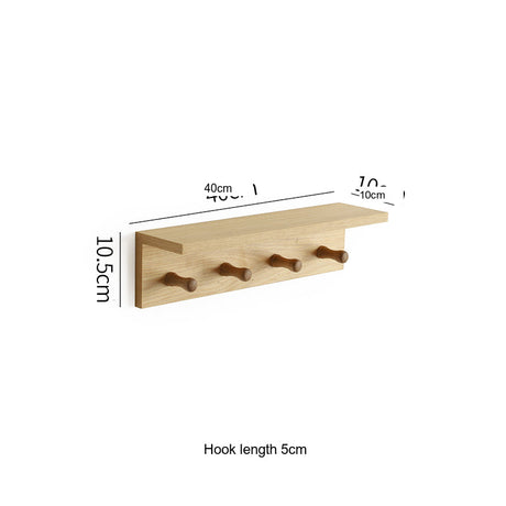 OGI NO RYOHIN Wall-Hung Shelf with Solid Wood Hooks from HOBBYTREE