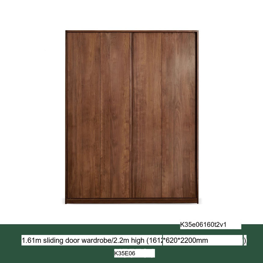 GENJI Sapporo Rustic Black Walnut Sliding Door Wardrobe from GENJI