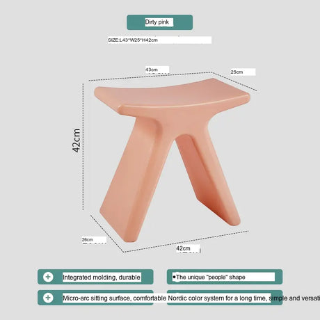ABOUT WHITE Lysander Nordic Plastic Stool Modern Simple Design Home Bench from ABOUT WHITE