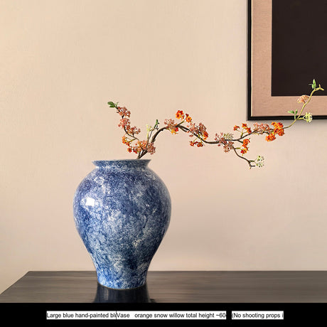 LIVETAI Isadora Bohemian Hand-Painted Blue & White Porcelain Vase from LIVETAI