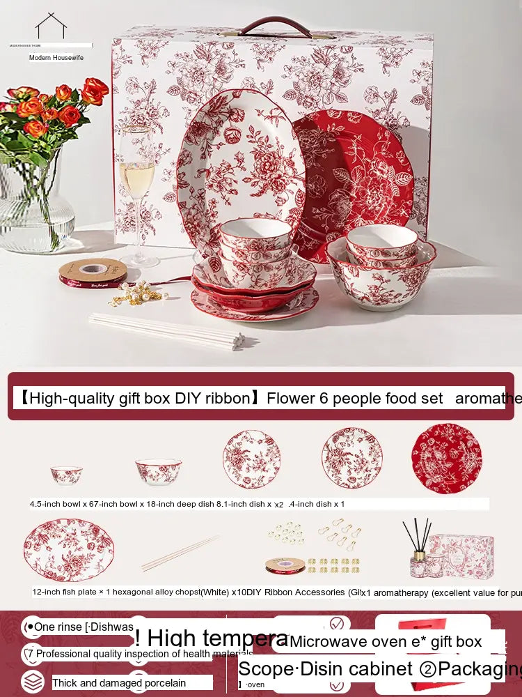 MH Aveline Elegant Rose Holiday Tableware Gift Set from MH