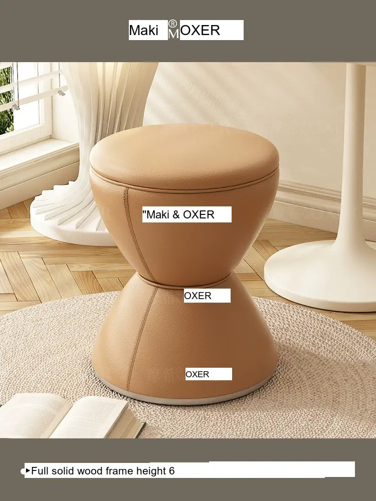 MOXER Elowen Elegant Solid Wood Rotating Dressing Stool from MOXER