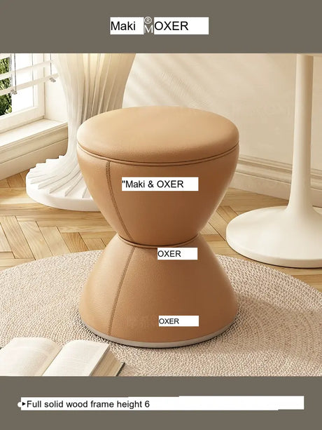 MOXER Elowen Elegant Solid Wood Rotating Dressing Stool from MOXER