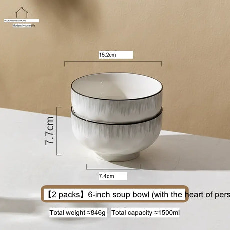 MH Yamaguchi Elegant Ceramic Soup Bowl - High-End Home Use from MH