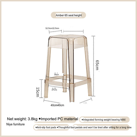 NIYE Elowen Elegant Transparent Acrylic Bar Stool from NIYE