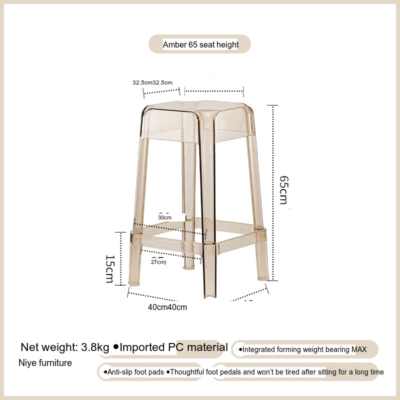 NIYE Elowen Elegant Transparent Acrylic Bar Stool from NIYE