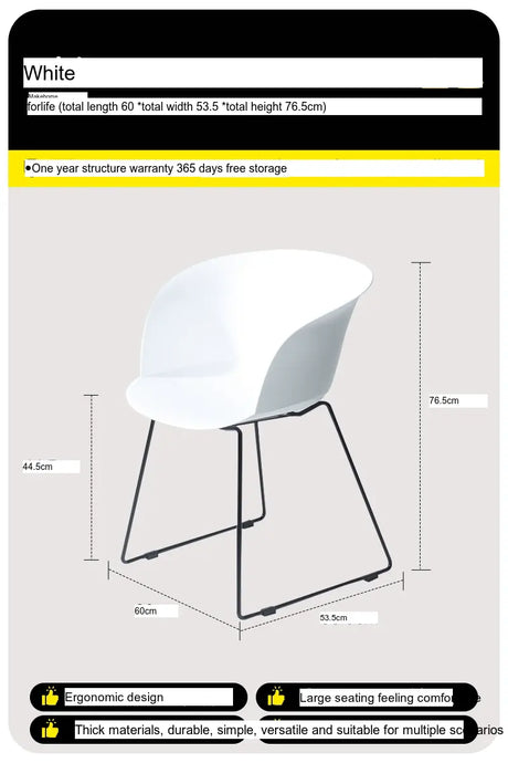 ABOUT WHITE Lysander Minimalist Scandinavian Dining Chair from ABOUT WHITE
