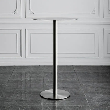 ABOUT WHITE Santiago Sleek Stainless Steel Round Dining Table from ABOUT WHITE