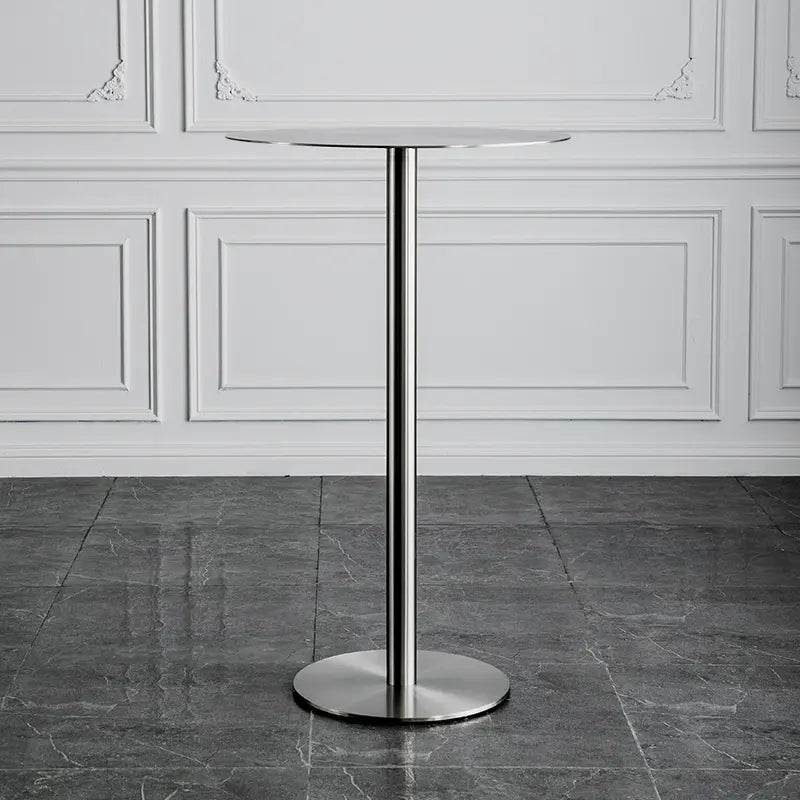 ABOUT WHITE Santiago Sleek Stainless Steel Round Dining Table from ABOUT WHITE