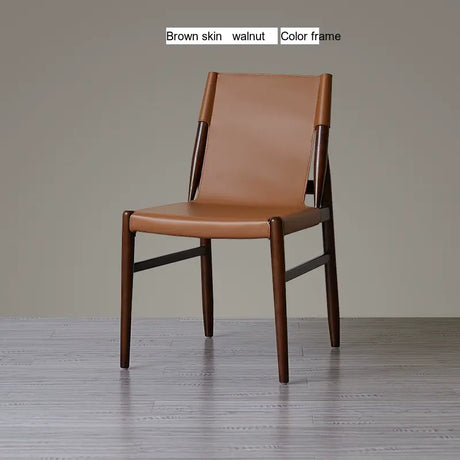 MOXER Zephyra Elegant Minimalist Saddle Leather Dining Chair from MOXER