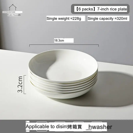 MH Isabela Elegant Pure White Ceramic Dish Set from MH