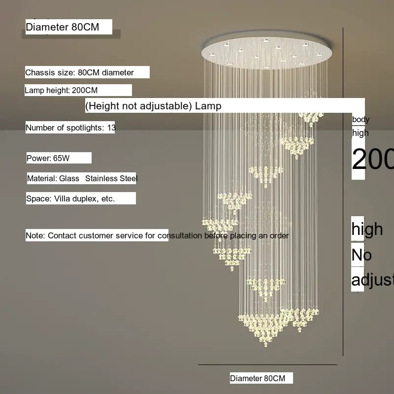 YDZM Minato Elegant Crystal Ceiling Lamp from YDZM
