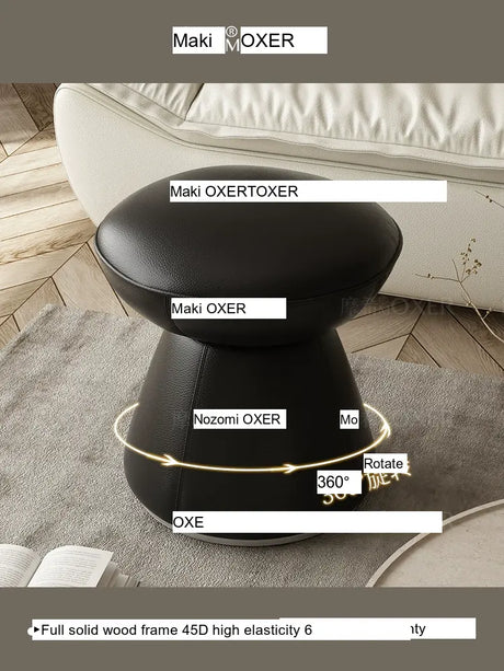 MOXER Elowen Premium Swivel Solid Wood Makeup Stool from MOXER