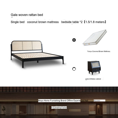 MOYU Isolde Retro Dual-Color Solid Wood Bed from MOYU