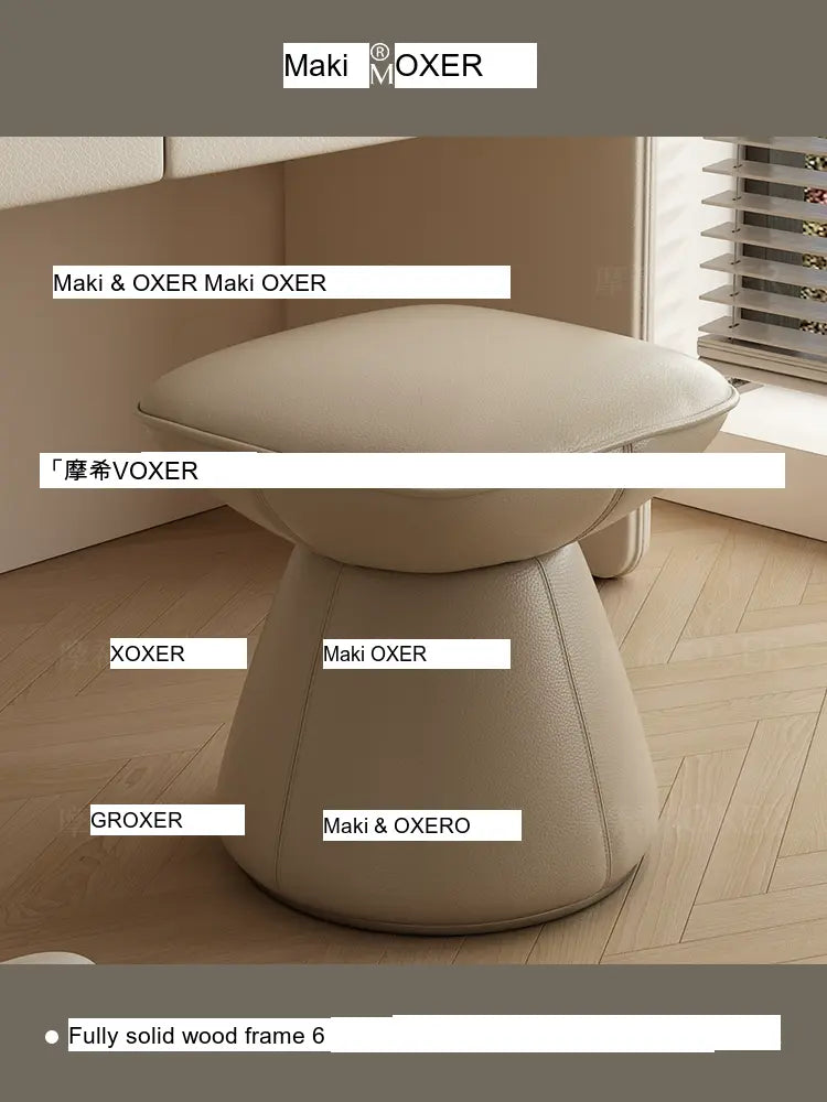 MOXER Santiago Retro Cream Leather Rotatable Stool from MOXER
